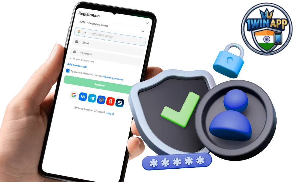 Step-by-step instructions for creating an account in 1Win App India